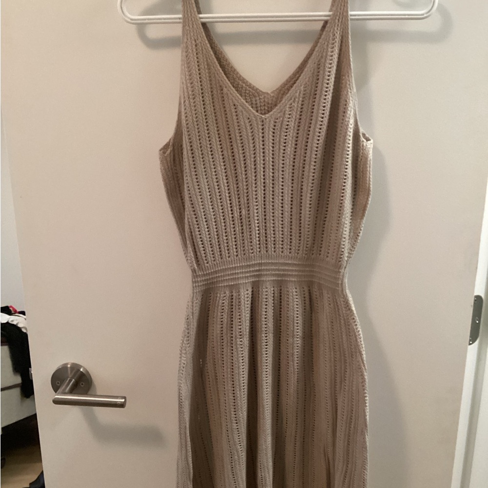 SHEIN Tan Knit Midi Dress